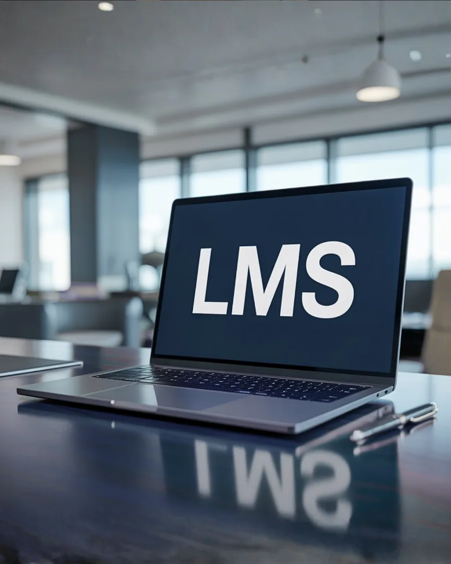 Laptop showing an LMS